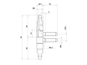Závěs 605/11 mosaz komplet OTLAV