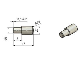 Podpěrka čípková 7/5 Nikl 2530071r