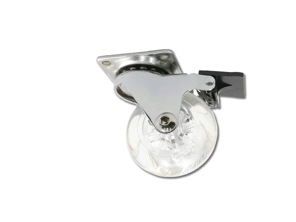 Kolečko 50mm otočné s brzdou transp. 35kg pl.42x42 - Kolečka, kluzáky