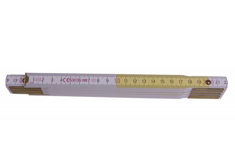 Metr skládací 2m - PROFI dřevo bíložlutý - Měřidla Metry