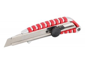 Odlamovací nůž Alu 18mm stříbrno-červený šroubek