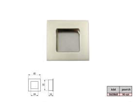 Úchytka zadlabávací Jola 40x40mm Ni-sat