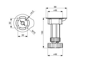 Soklová nožka RIEX 150mm třídílné GK40 2582035r