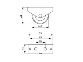 Kolečko Riex GC46 pevné pr.40 šedé 95kg 2570401r