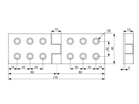 Závěs plochý Riex NC05 170x40 mm, T3, bílý zinek 2306802r